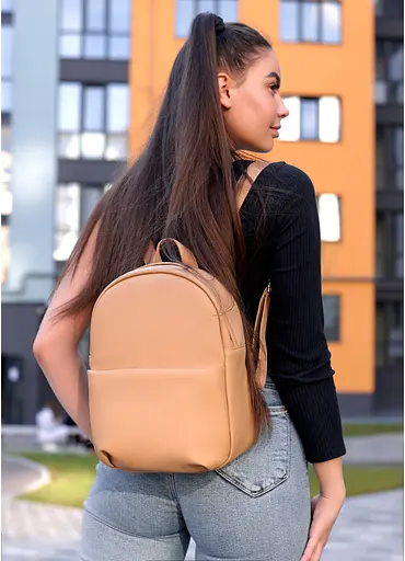 Жіночий рюкзак Sambag Brix KQH Бежевий 29 х 22 х 10 см (11321026) - фото 3