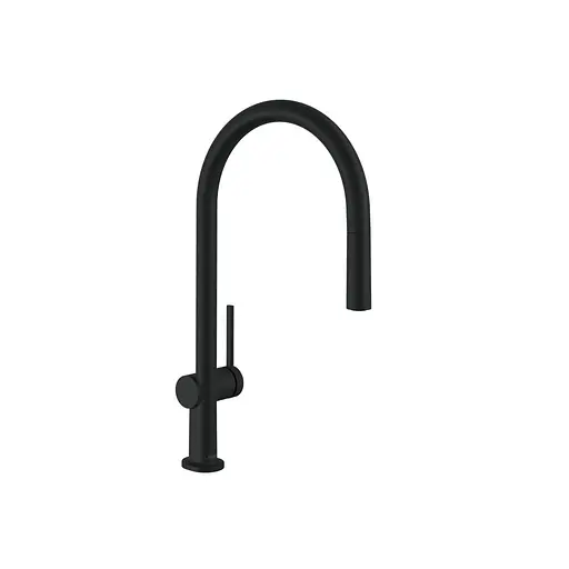 Змішувач Hansgrohe Talis 210 1jet кухонний з витяжним виливом Matt Black 72802670 Чорний матовий - фото 1