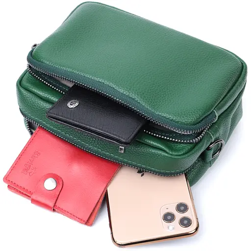 Женская сумка кросс-боди Vintage из натуральной кожи 21.5х14.5х7 см sum0029030 - фото 8