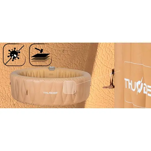 Джакузи-SPA надувная THUNDER LATTE 6-местная серая мебель из ротанга 4 шт. (LATTE-HALF-GRAY) - фото 3