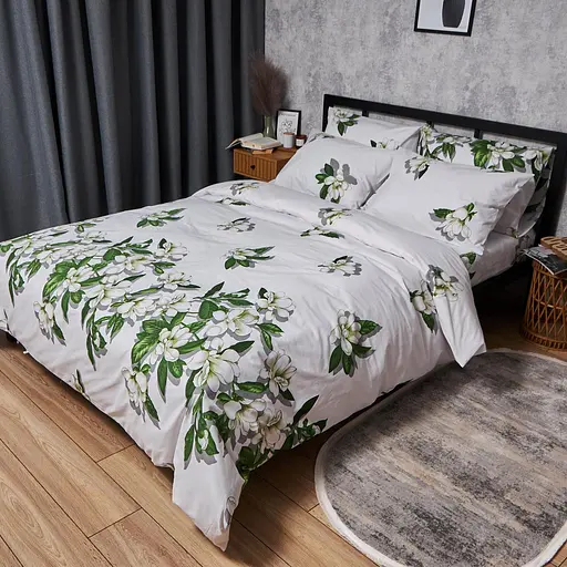 Комплект постільної білизни Moon&Star Бязь Gold Люкс Wisteria White Полуторний 143х210 наволочки 4х50х70 - фото 1