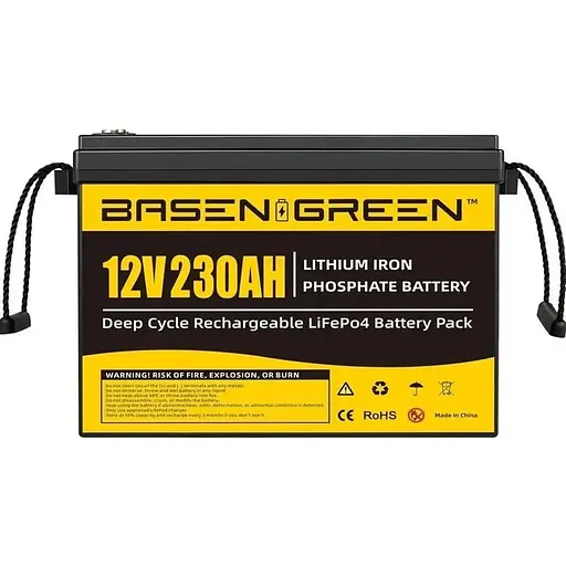 Акумулятор Basen Green LiFePO4 12V 12.8V/230Ah/2944Wh (BG-12230) [125466]