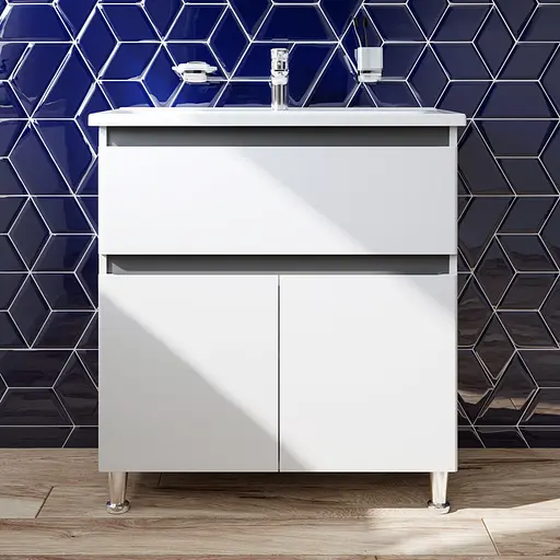 Тумба з умивальником AM.PM X-Joy 80 см підлогова 1 ящик білий M85-FSX8053-WC0803WG38 Білий - фото 2