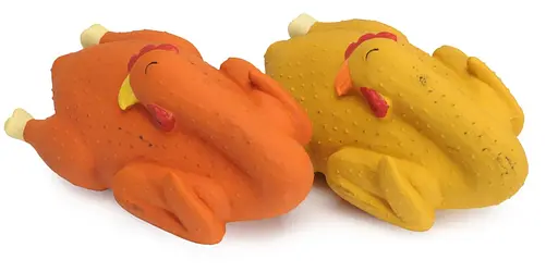 Іграшка для собак Camon курка латексна з пищалкою набита ватою 19 см в асортименті (AH228) - фото 3