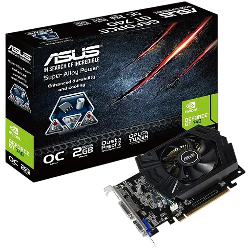 Видеокарта GeForce GT 740 2GB Asus OC (GT740-OC-2GD5) Б/У - фото 1