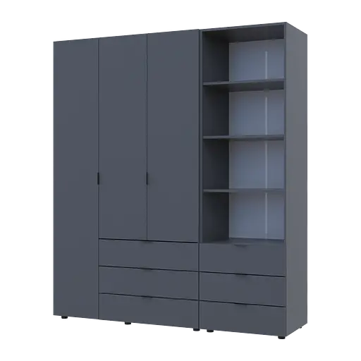 Шкаф для одежды Doros Гелар Графит 3ДСП с пеналом 176.2х49.5х203.4 (42005169)