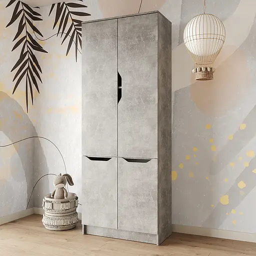 Шафа розпашна MebelStar 4Д Лілу 80x40x210 см Бетон (MBS-1411)