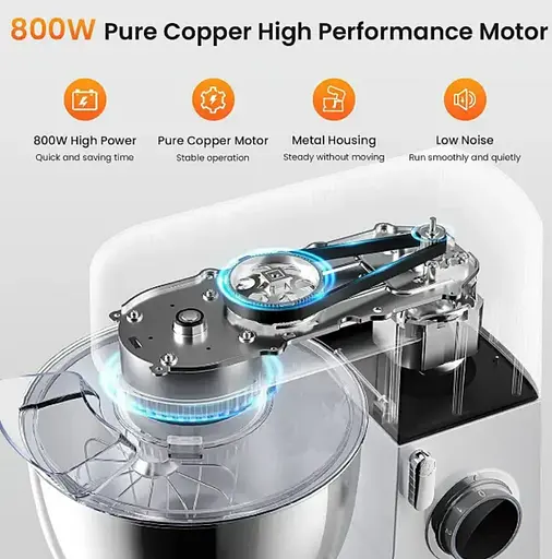 Кухонный комбайн Kichot тестомес миксер 1800 Вт SM-1570N чаша 10 л White - фото 3