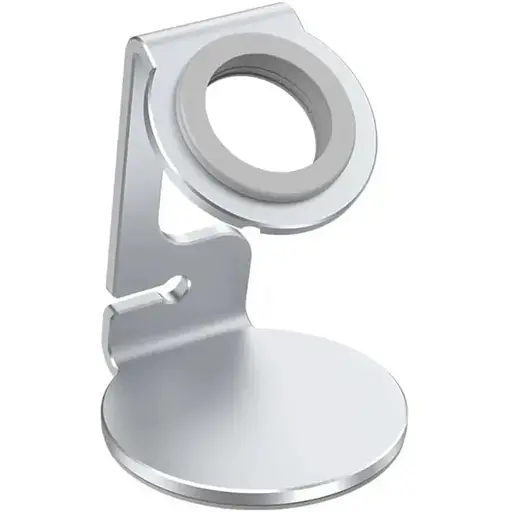 Тримач настільний T5 алюмінієвий з кільцем для apple watch сріблястий - фото 1