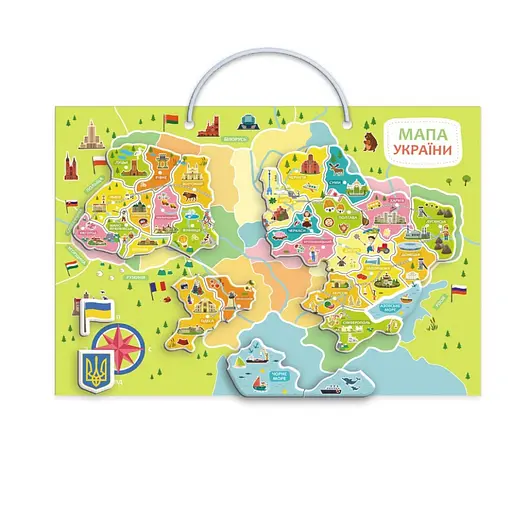 Развивающая игра "Магнитная карта Украины" DoDo Toys 200268 30 магнитных элементов - фото 5