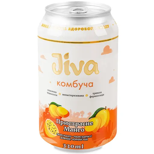 Напій Jiva Комбуча Пристрасний манго з манго та маракуєю 0.33 л - фото 1