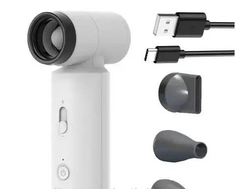 Смарт-фен Gemac на аккумуляторе от USB, 4500 мАч, 55 Вт, Белый/Беспроводной турбовентилятор/Фен аккумуляторный