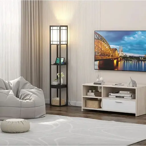 Підлогова лампа Costway Terra торшер 3 в 1 чорний - фото 4