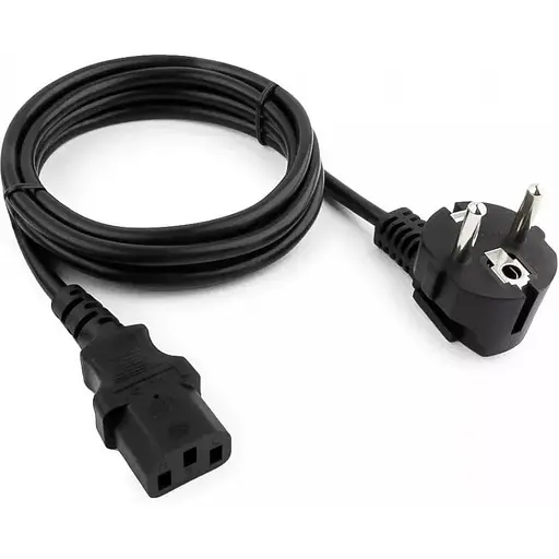 Шнур сетевой компьютерный TCOM 3x0.75 мм 1.8 м черный