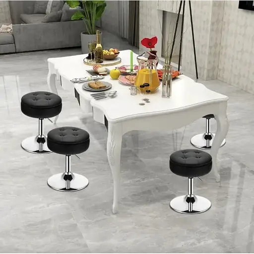 Кресло табурет вращающееся Costway Meri с местом для хранения черный - фото 9