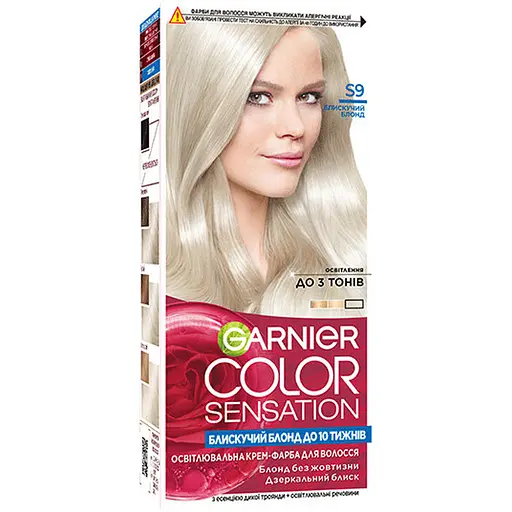 Стійка крем-фарба для волосся Garnier Color Sensation відтінок 910 блискучий блонд 110 мл (C5653279)