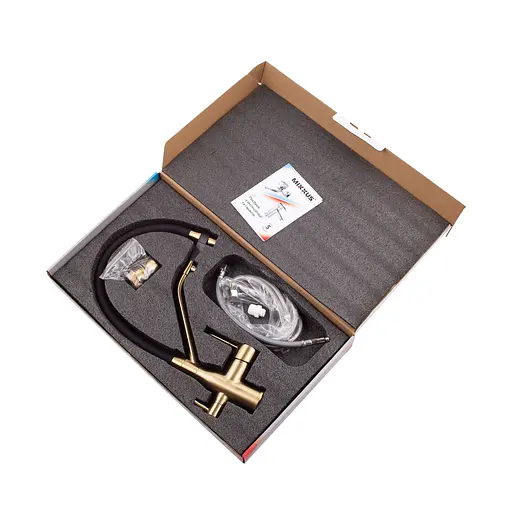 Змішувач для кухні Mixxus Premium Gravity 021 із гнучким виливом Brushed Gold MI6981 Золотий - фото 7