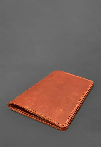 Кожаная обложка для документов 6.3 светло-коричневый Crazy Horse - фото 5