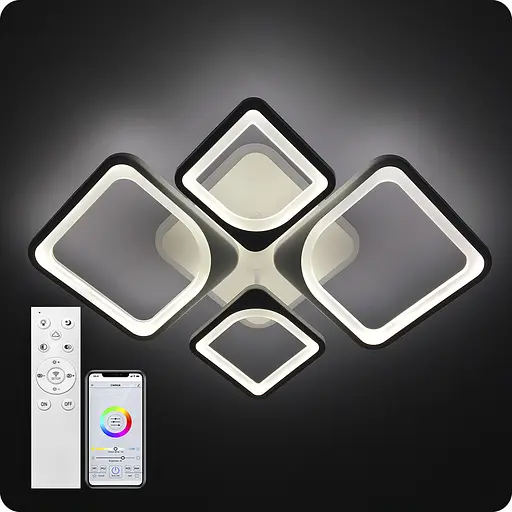 Люстра светодиодная 517 Light 3color с пультом 120Вт Белый (01672)