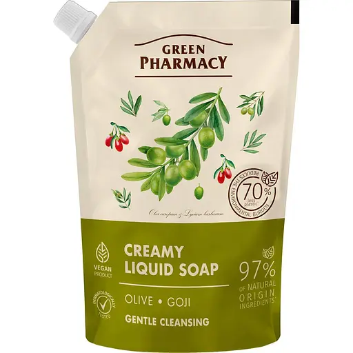 Жидкое мыло Зеленая Аптека Оливка и годжи, 460 мл