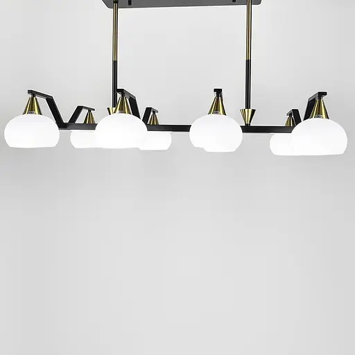 Люстра на 8 белых плафонов в черном корпусе 100 см Ст. ZL 710/8 | Line F - фото 2