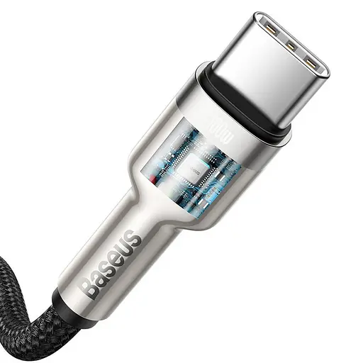 Дата кабель Baseus Cafule Series Metal Type-C to Type-C 100W (2m) (CATJK-D) Чорний - фото 4