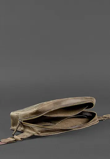 Шкіряна поясна сумка Dropbag Maxi темно-коричнева Crazy Horse - фото 7