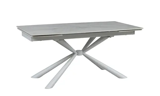 Стол Рим обеденный раскладной белый глянец 1600/2400x900x750 ноги белые