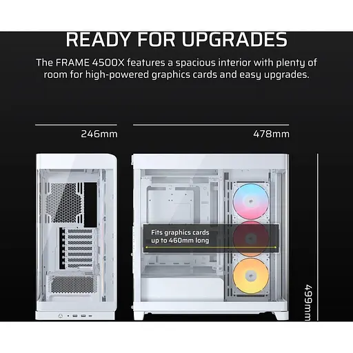 Корпус Corsair FRAME 4500X LX-R RGB из закаленного стекла, белый (CC-9011317-WW) - фото 14