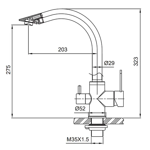 Змішувач для кухні Koer KI-72019-02 (KR4796) - фото 2
