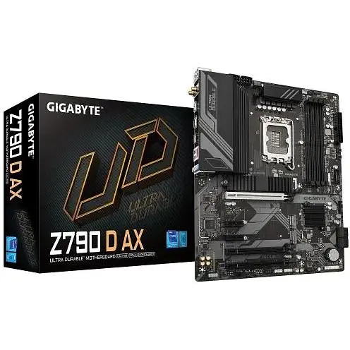 Материнская плата Gigabyte LGA1700, Z790 D AX, Z790, 4xDDR5, Int.Video(CPU), 4xSATA3, 3xM. 2, 1xPCI-E 5.0x16, 1xPCI-E 4.0x16, 1xPCI-E 3.0 x1, Realtek 7.1, Realtek 2.5GbE, WiFi 6E, Bluetooth 5.3, 9xUSB3.2/6xUSB2.0, HDMI/DP, ATX - фото 2