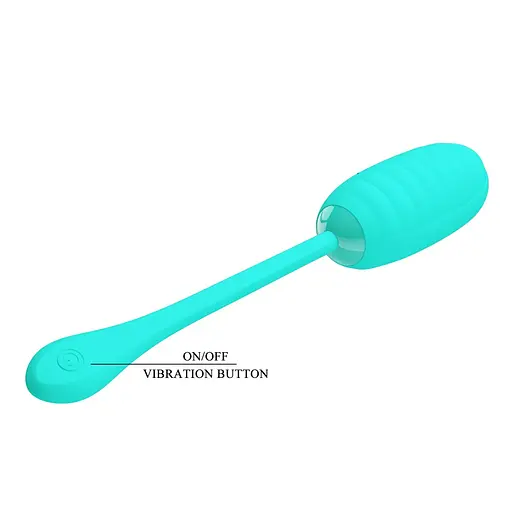 Віброяйце Pretty Love Kirk Super Soft Silicone 19.7 см бірюзовий - фото 8
