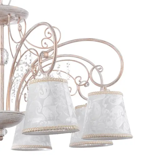 Люстра подвесная Brille с абажуром классическая E14 40W WH (BKL-572S/8) - фото 2