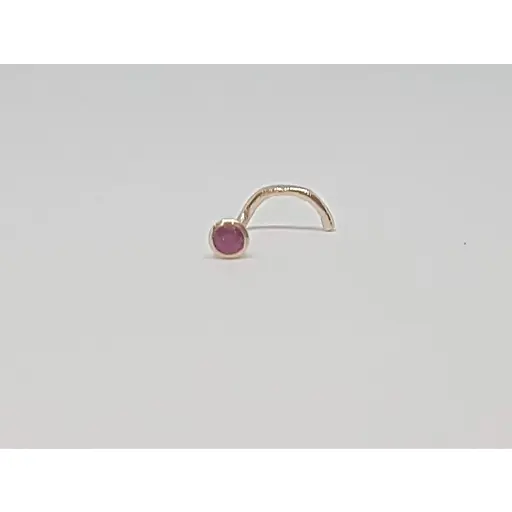 Золота сережка-пірсинг Dear в ніс Dear с фіанітом. 1023.1 рожевий - фото 3