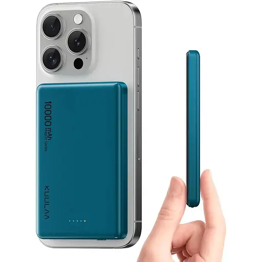 Повербанк Kuulaa MagSafe Powerbank з бездротовою зарядкою для iPhone 10000 mAh 20W Dark Green - фото 2