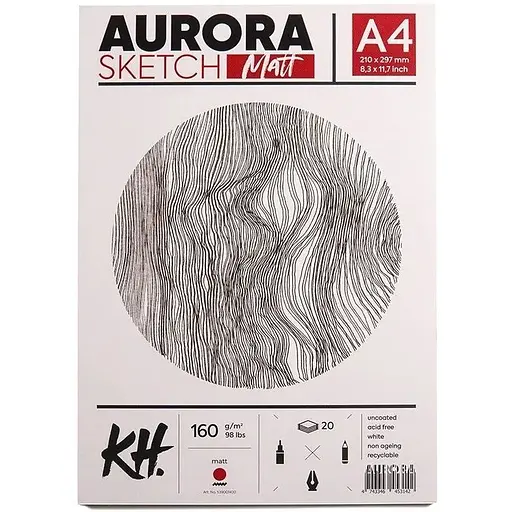 Склейка для рисунка Aurora Smooth & Matt А4 160 г/м2 20 л - фото 1