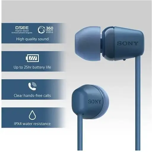 Навушники з мікрофоном Sony WI-C100 Blue (WIC100L.CE7) - фото 4