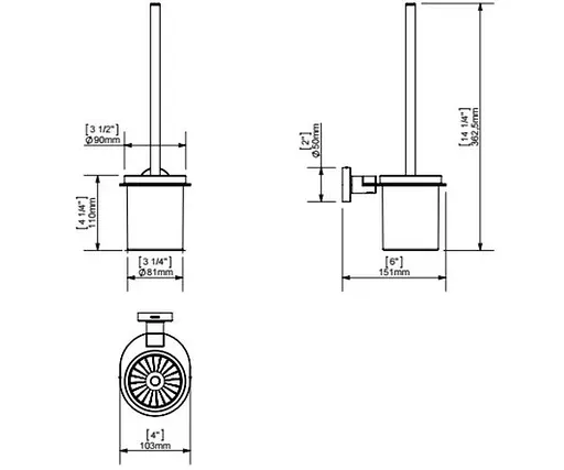 Йоржик для унітазу Sonia TP Black 166299, Чорний - фото 3
