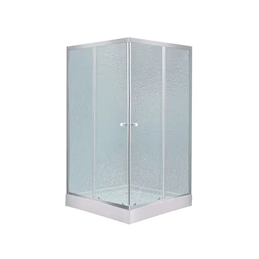 Набор: Lidz душевая кабина Wawel SC80x80.SAT.LOW.FR, стекло Frost 4 мм + поддон Mazur, Универсальная, матовая - фото 1