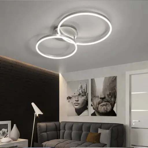 Світлодіодна срібна люстра Anelli на 2 кільця Line.F A 8008/2 CR - фото 1