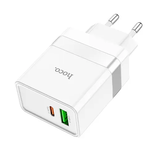 Адаптер сетевой HOCO Extension speed charger N21 1 USB + 1 Type-C 30 W - фото 1