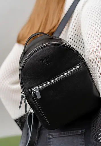 Кожаный рюкзак Groove S черный - фото 2