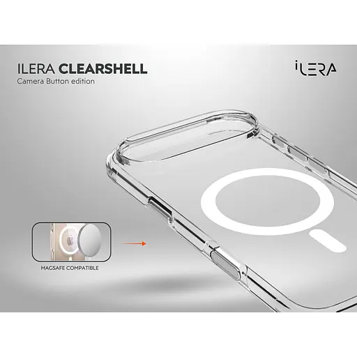 Чохол iLera ClearShell Camera Button with MagSafe для Apple iPhone Air Transparent ILHsCLCaB17Air (150427) - фото 5