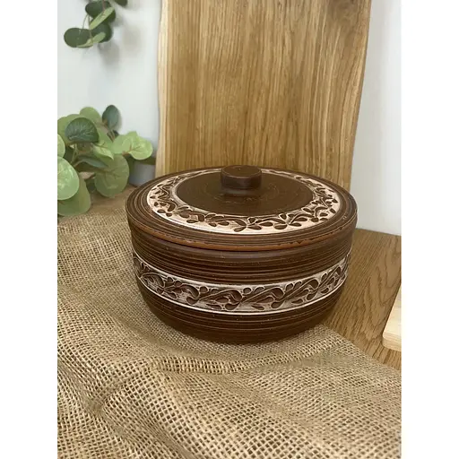 Супник керамічний (глиняний) різьблений Ангоб 1.8 л