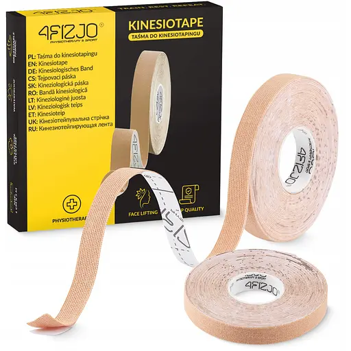 Стрічка кінезіологічна (кінезіо тейп) 4FIZJO 1 см x 5 м Biege (P-5905973400800) - фото 1
