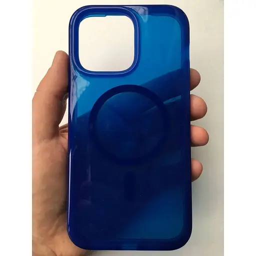 Оригинальный противоударный силиконовый чехол Tech21 Evo Check MagSafe для iPhone 14 Pro (6.1") Blue T21-9838