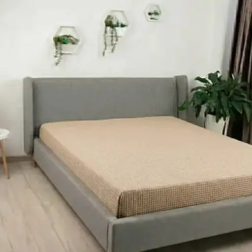 Простирадло Бамбук Світло-бежеве м'яке завдовжки 2,00 × 2,30 м для двоспального різання - фото 1