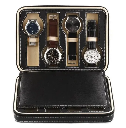 Скринька шкатулка для зберігання наручних годинників (8 годинників) Чорний - фото 5