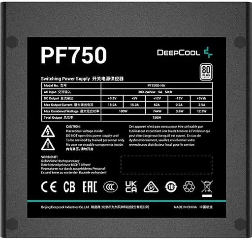 Блок живлення Deepcool PF750 750W (R-PF750D-HA0B-EU) - фото 5