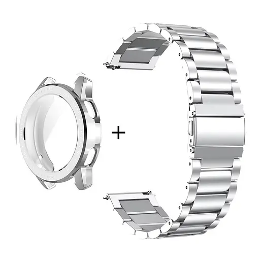 Комплект Tamister для годинника Xiaomi Watch S1 Active сріблястий (чохол + ремінець Rolex design 22 мм) - фото 3